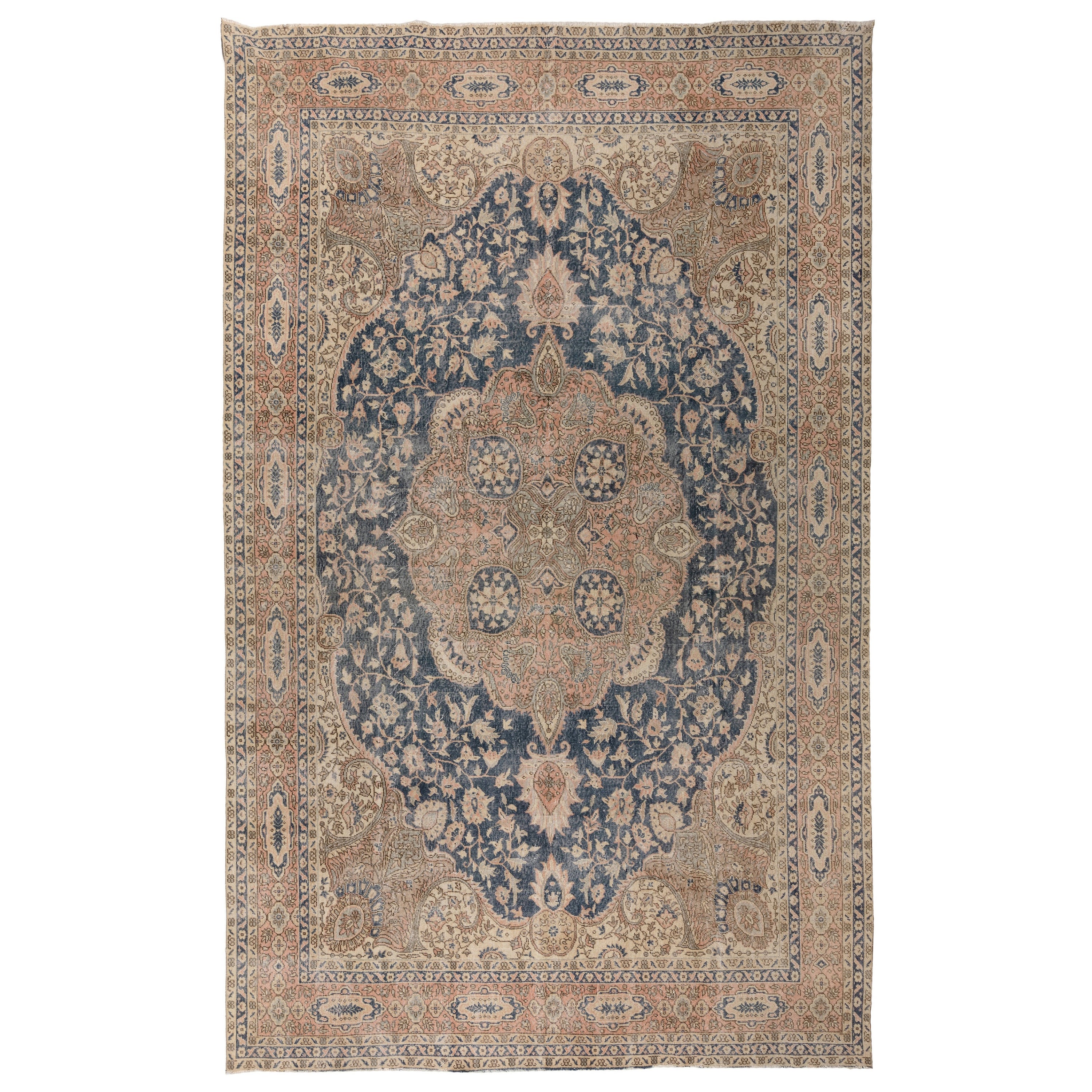 9.2x13 Ft Fine Vintage Oriental Carpet, Traditional Handmade Wool Rug (Tapis de laine traditionnel fait à la main) en vente