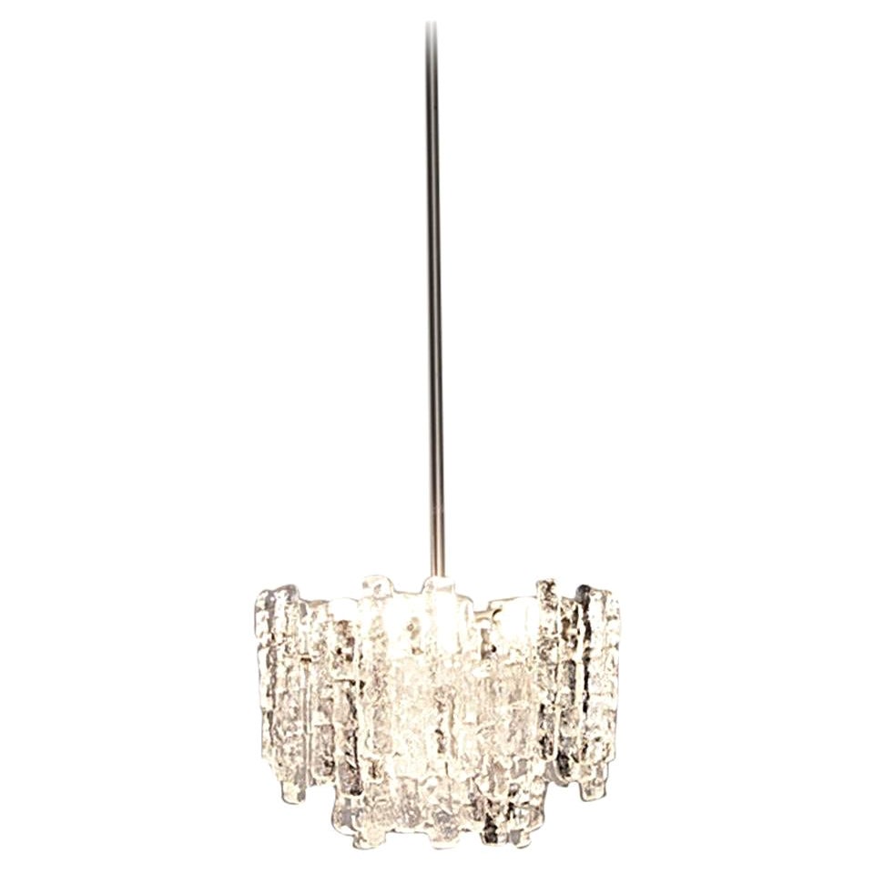 Kalmar Austria Icicle Ice Glass Viennese Chandelier from the 1960s For Sale