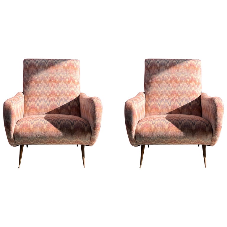 Pair of Pink Italian Marco Zanuso Lady Chairs For Sale