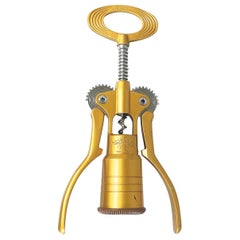 Italian Midcentury Gold Metal Corkscrew Mod. Big by Tullio Campagnolo, 1970s