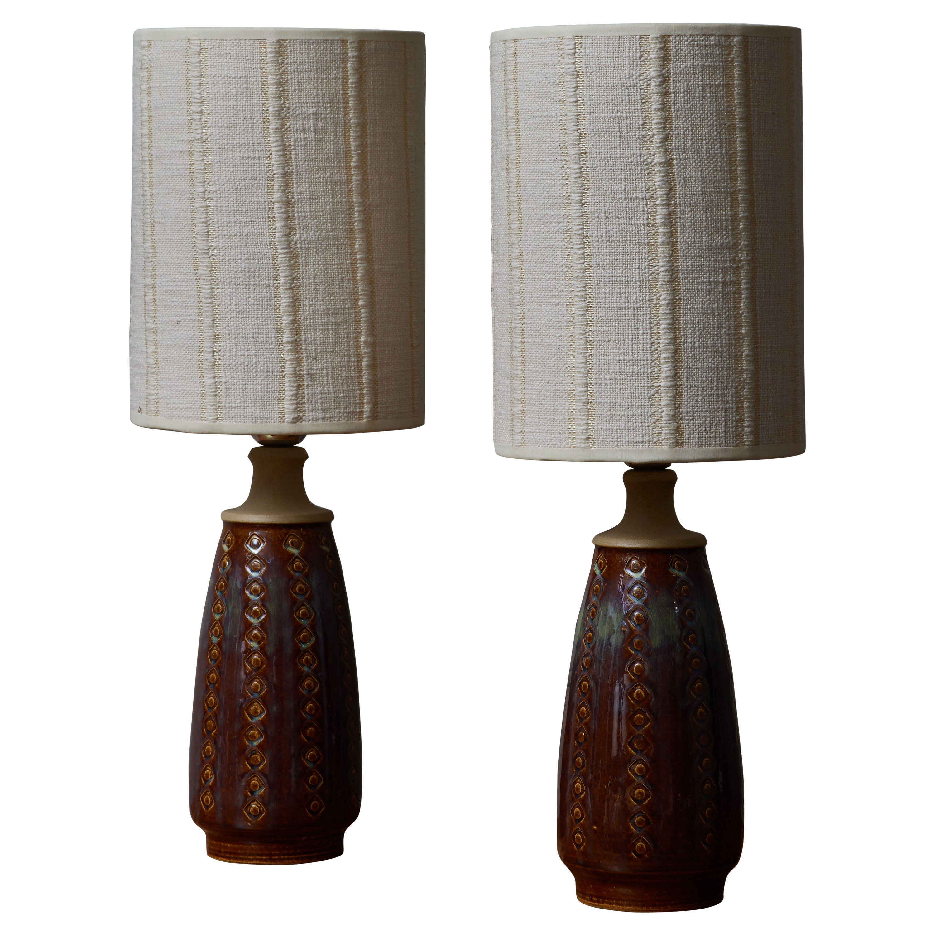 Pair of Ceramic Mod. Table Lamps by Søholm Stentøj