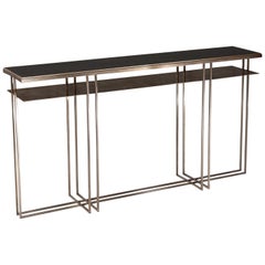 Brass and Slate Handcrafted Console Signed by Novocastrian