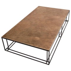 Large Brass and Steel Handcrafted Coffee Table and Signed by Novocastrian