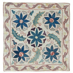 Suzani Textile Cushion Cover, 100% Silk, Hand Embroidered Pillowcase