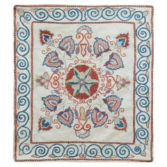 19 "x21" New Handmade 100% Silk Cushion Cover, Uzbek Suzani Fabric Lace Pillow