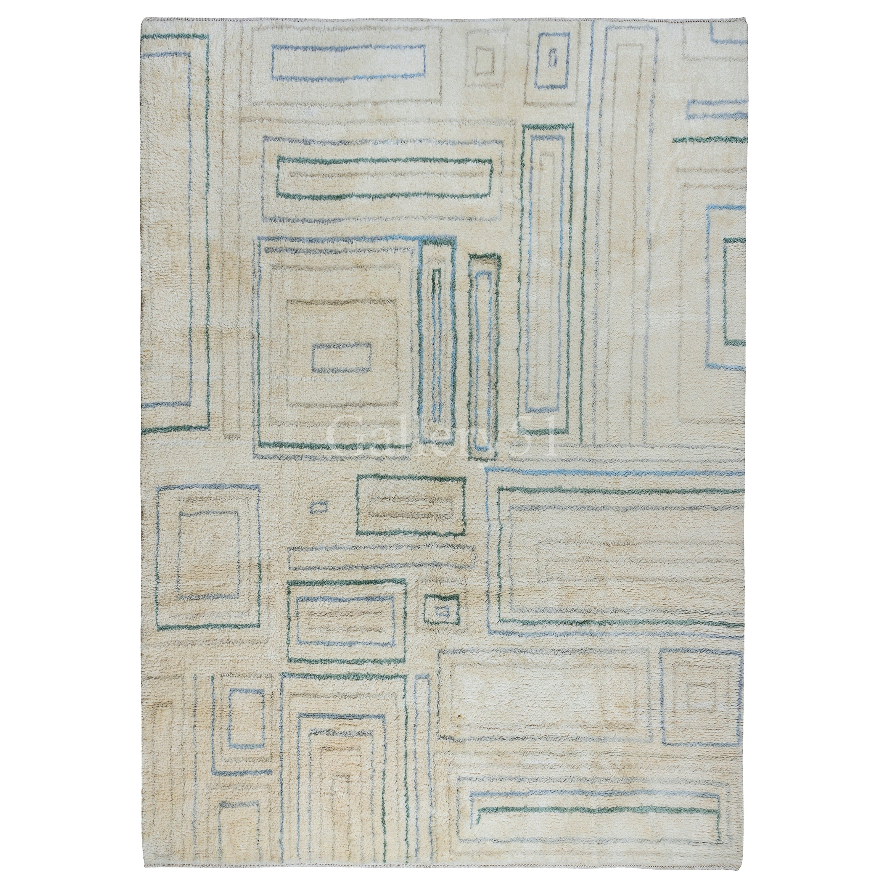 Contemporary Hand Knotted Tulu Rug, 100% Organic Wool, Custom Options Available