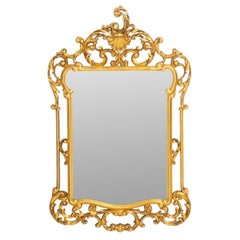French Rococo Style Carved Giltwood Wall Mirror