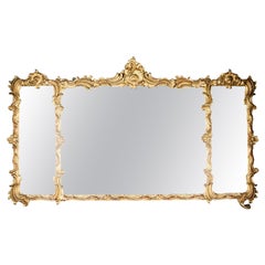 Antique 19th Century Ornately Decorated Regency Gilt Overmantel Mirror