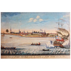 Original Antique Print of an 18th Century Image of New York, circa 1900
