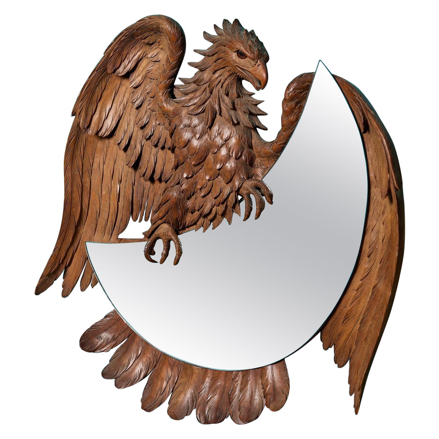 19th Century French Carved Eagle Mirror For Sale