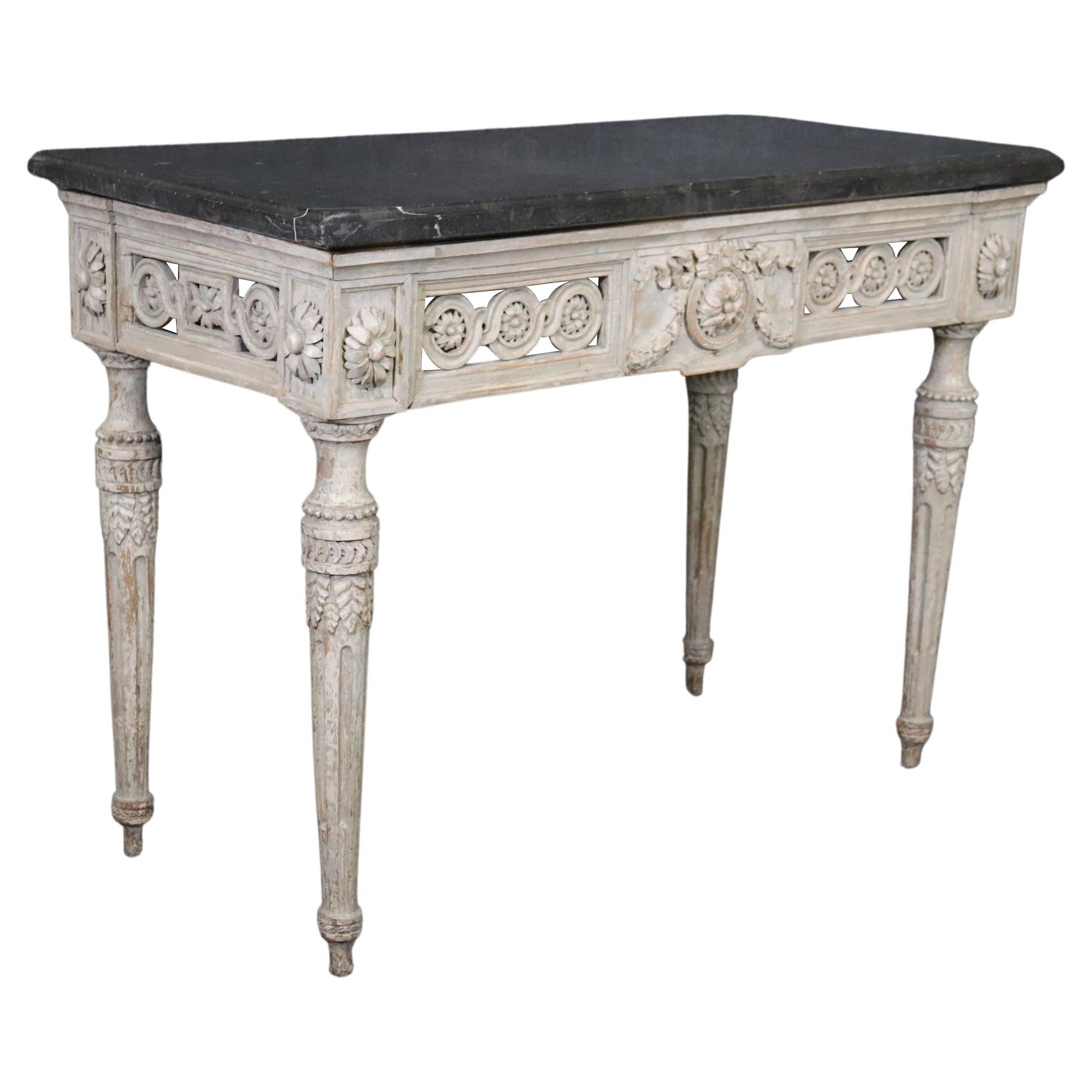 Antique Carved Victorian Marble Top Wash Stand For Sale at 1stDibs