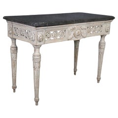 18th Century Antique French Louis XVI Marble Top Console Table
