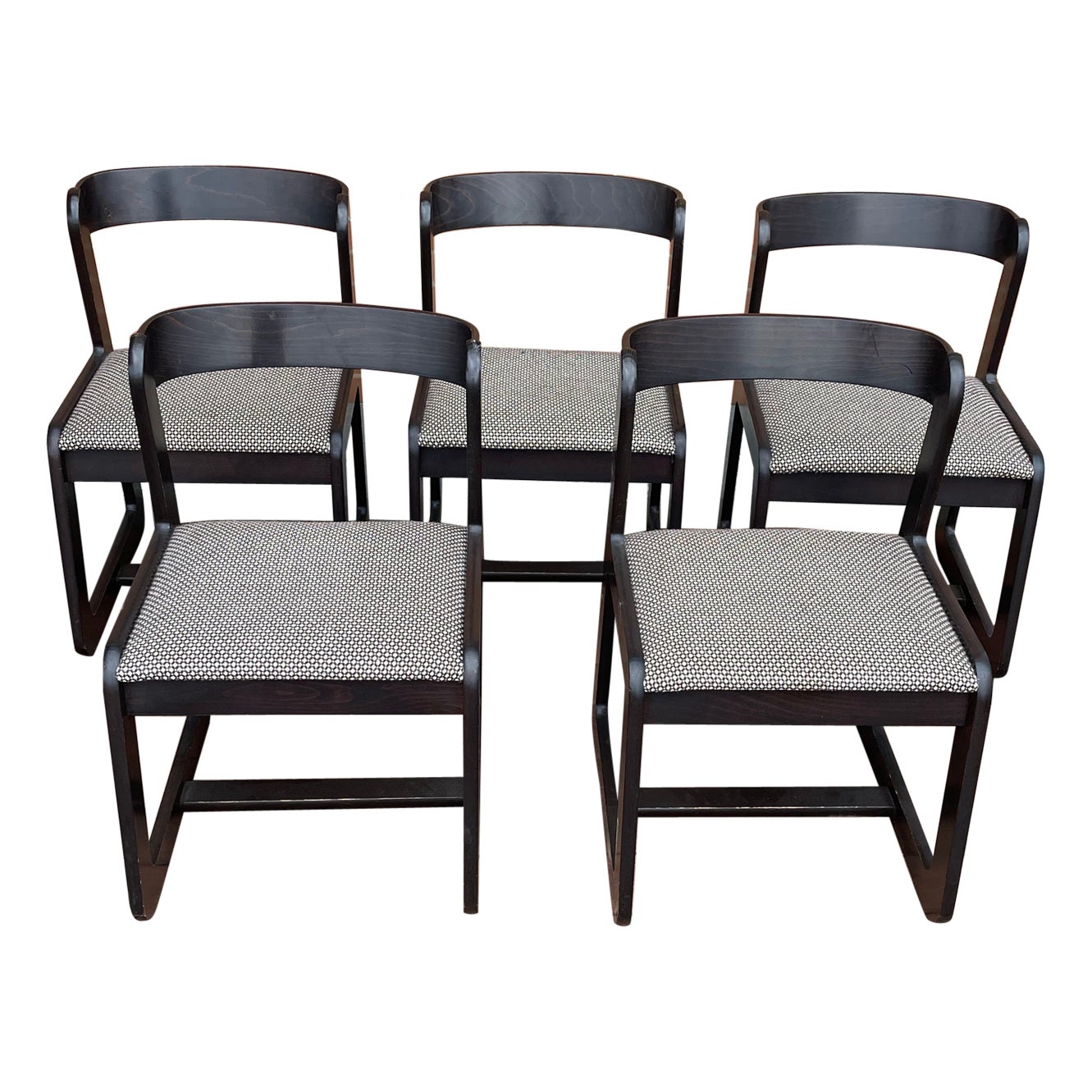 Set 5 Willy Rizzo Chairs for Mario Sabot, 1970s, Italy