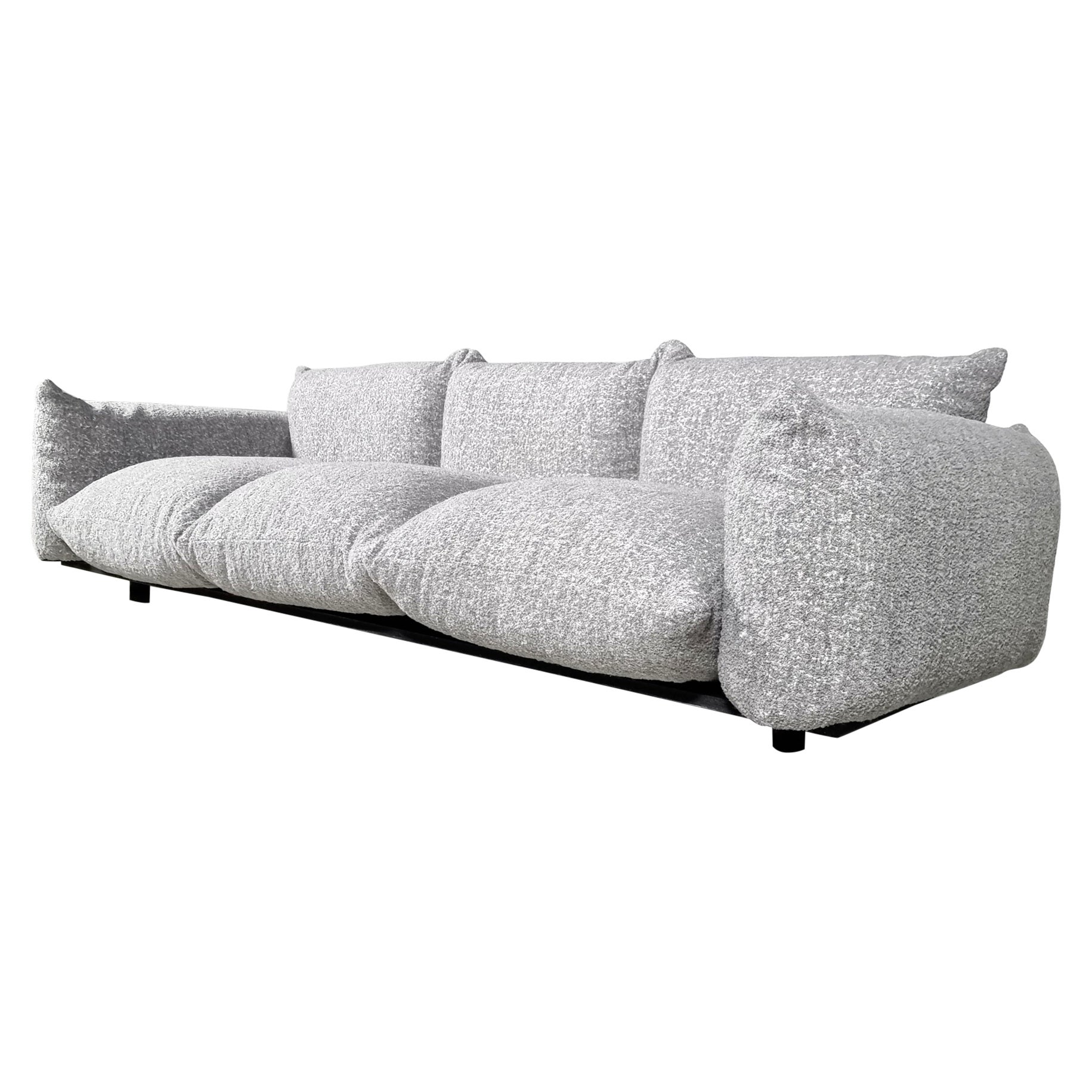 First Edition Mario Marenco 3-Seater Sofa in Grey Bouclé for Arflex, 1970s