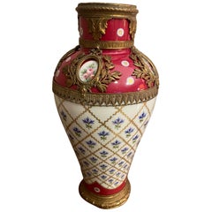Vase en bronze et porcelaine de Sèvres du 20e siècle, 1900