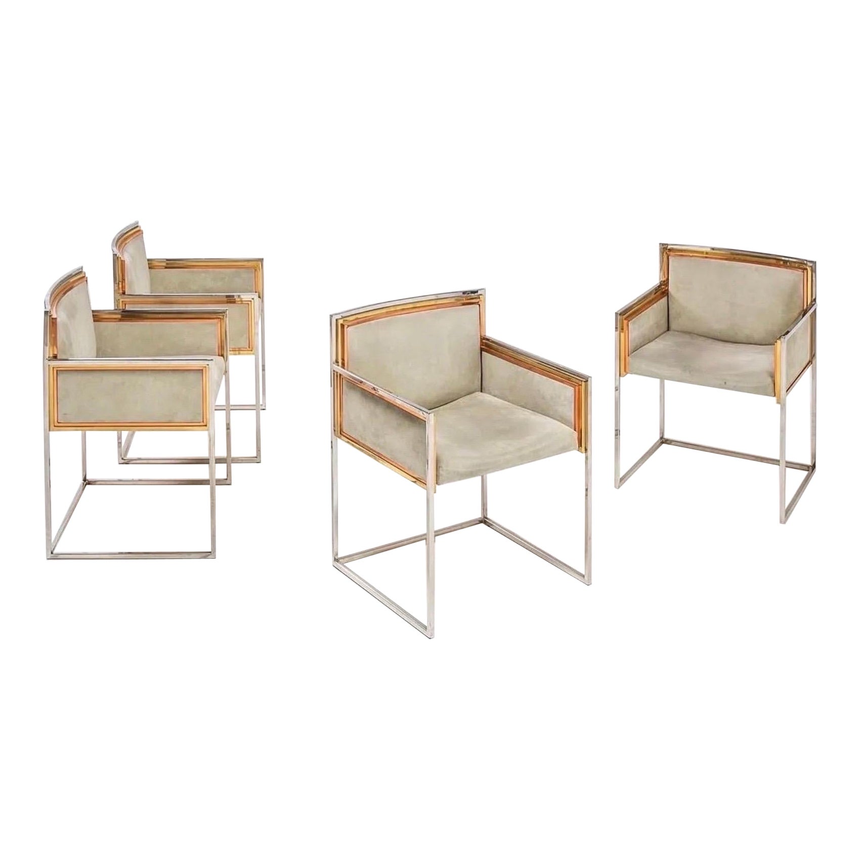 Set of Four Armchair by Alain Delon for Maison Jansen For Sale