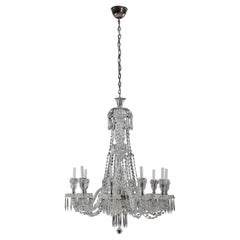 Lustre en cristal très drapé 12 lumières Bras tressés