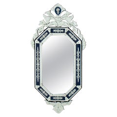 Venetian Glass Blue & White Mirror