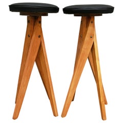 Brazilian Modern Stools in Hardwood by Jose Zanine Caldas, 1950s Brazil