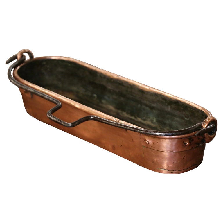 19th Century French Polished Copper and Wrought Iron "Poissonniere