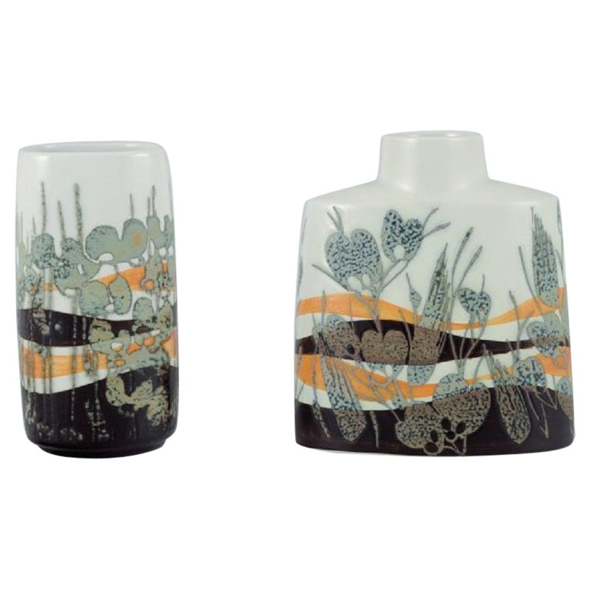 Ivan Weiss for Royal Copenhagen, Two Faience Vases, 1975-1979 For Sale
