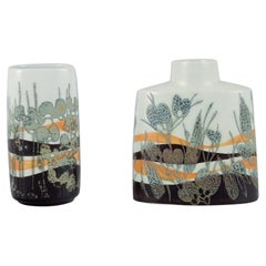 Ivan Weiss for Royal Copenhagen, Two Faience Vases, 1975-1979