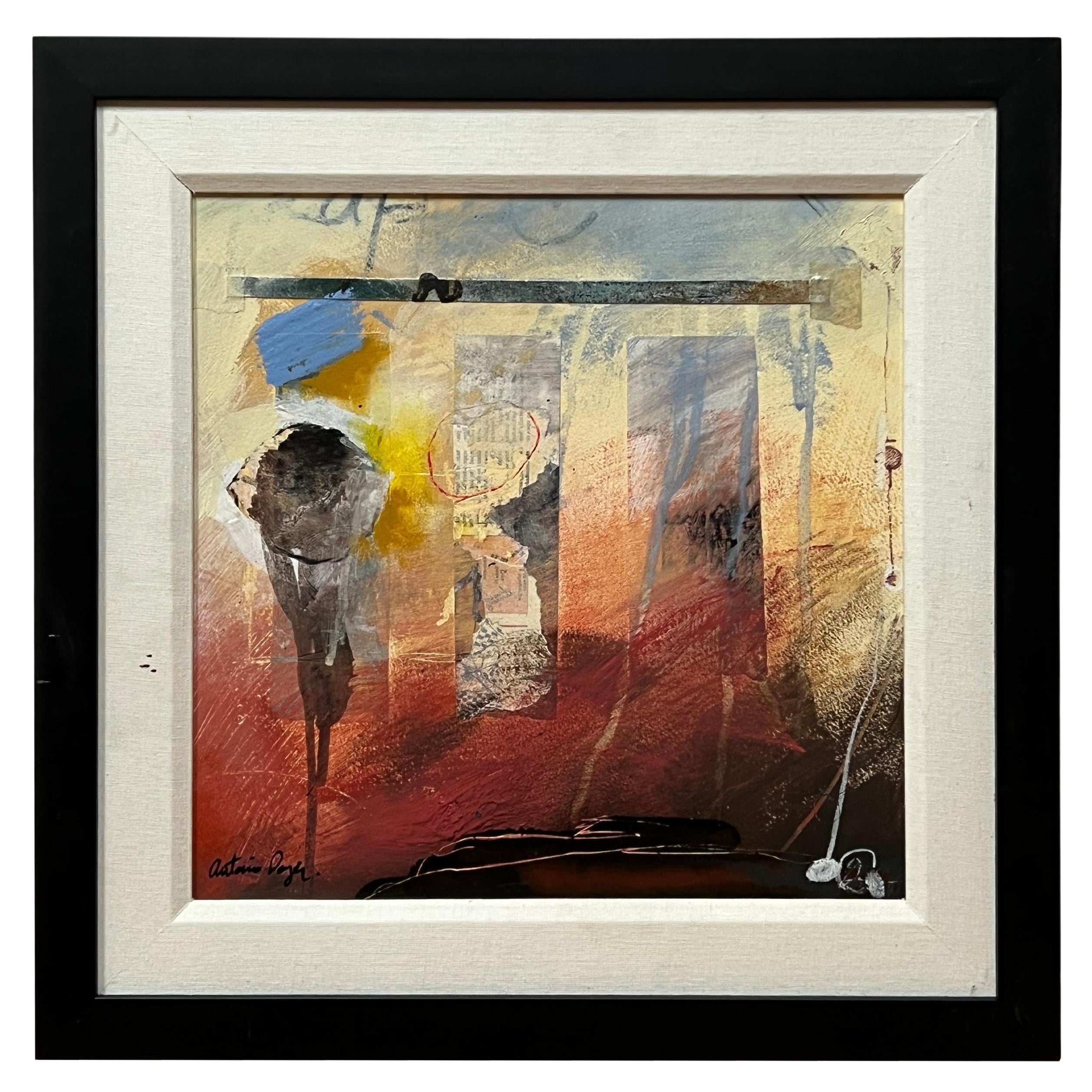 Mixed-Media Abstract Oil on Canvas by Cuban Artist Antonio Dojer For Sale