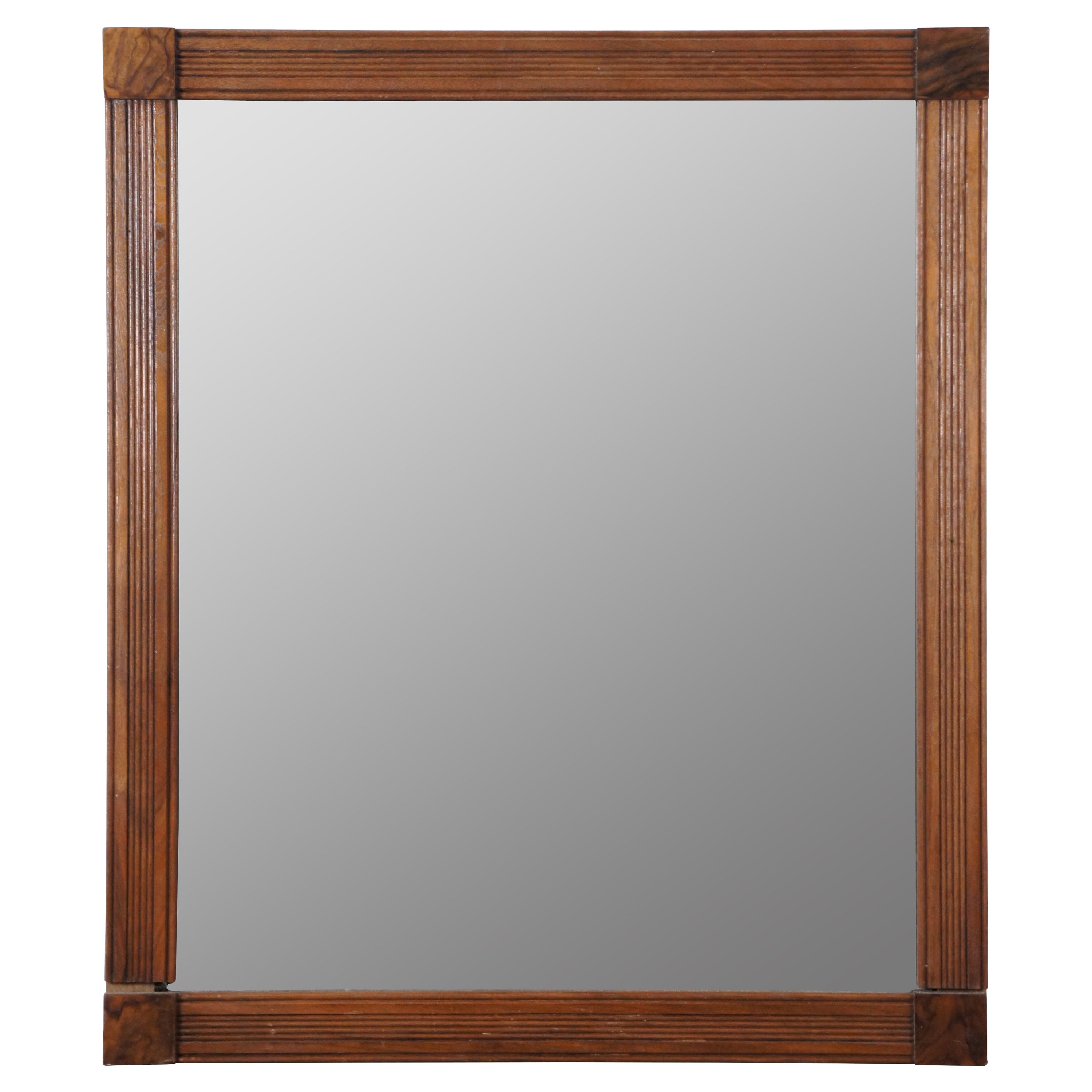 Antique Eastlake Victorian Carved Walnut Wall Hanging Mirror Wall Shelf