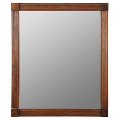 Antique Victorian Carved Oak Frame Beveled Vanity Wall Mirror