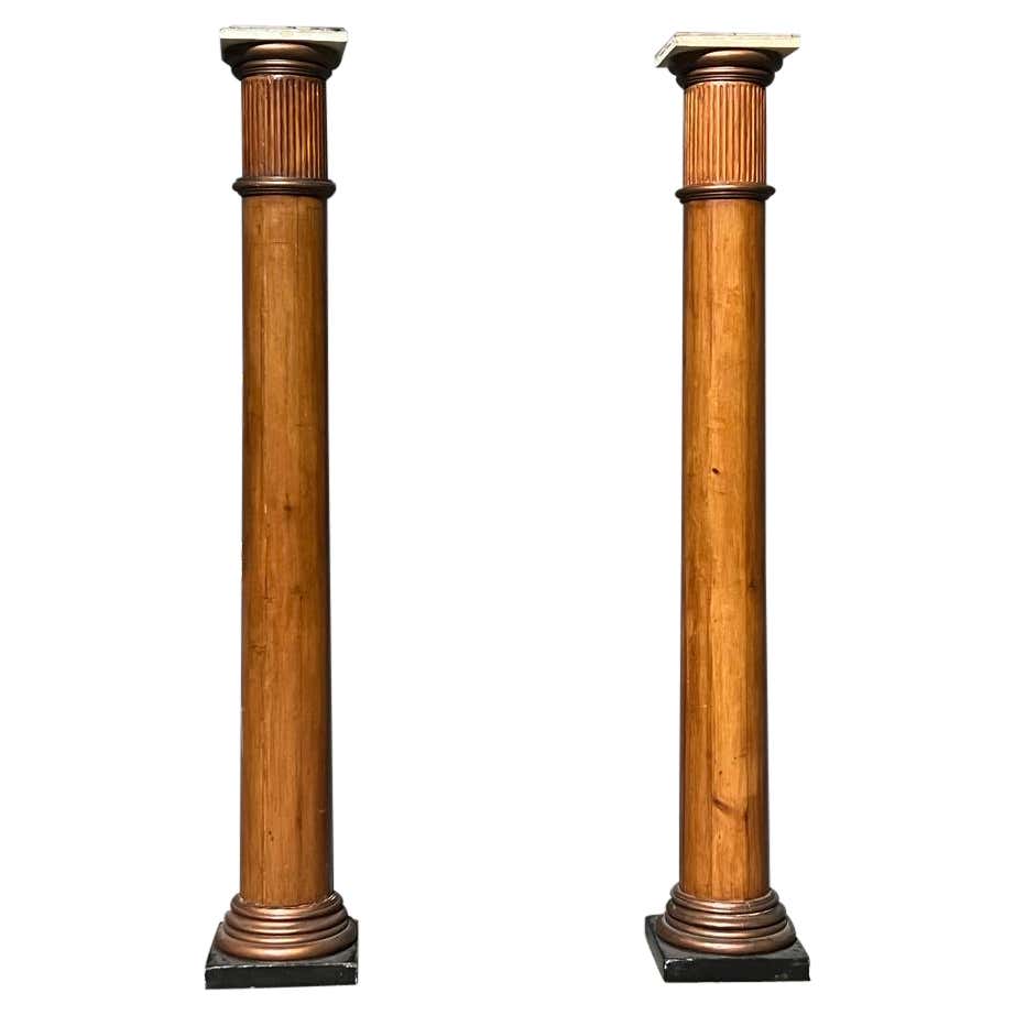 Pair of Italian 19th Century Architectural Wood Columns For Sale at ...