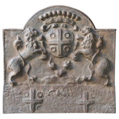 Vintage French Louis XIV Style 'Coat of Arms' Fireback / Backsplash