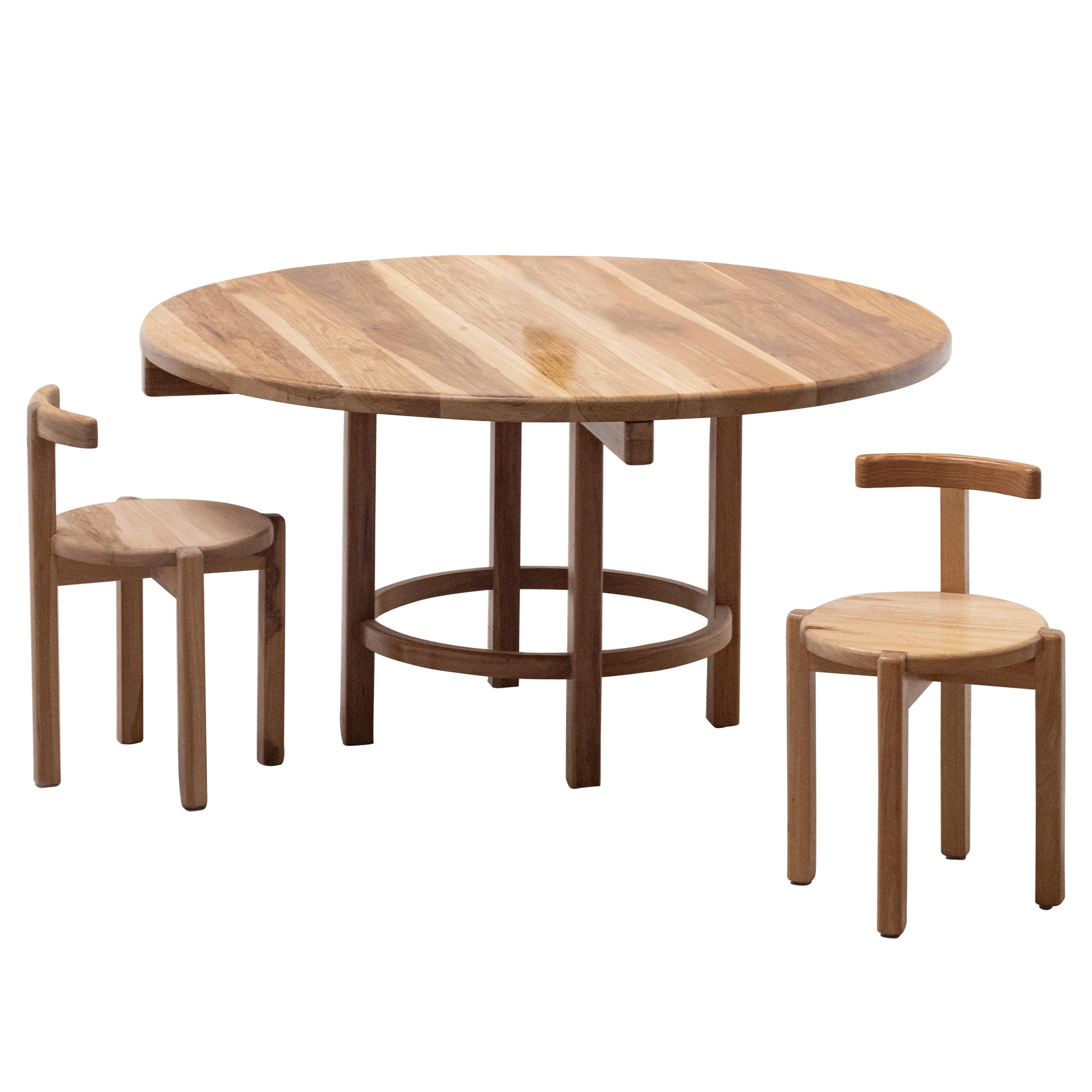 Set aus rundem Orno-Esstisch und 2 Stühlen von Ries