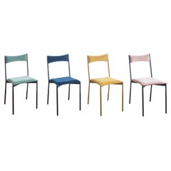 Set of 4 Tensa Chairs 'Green, Blue, Yellow, Pink' by Ries