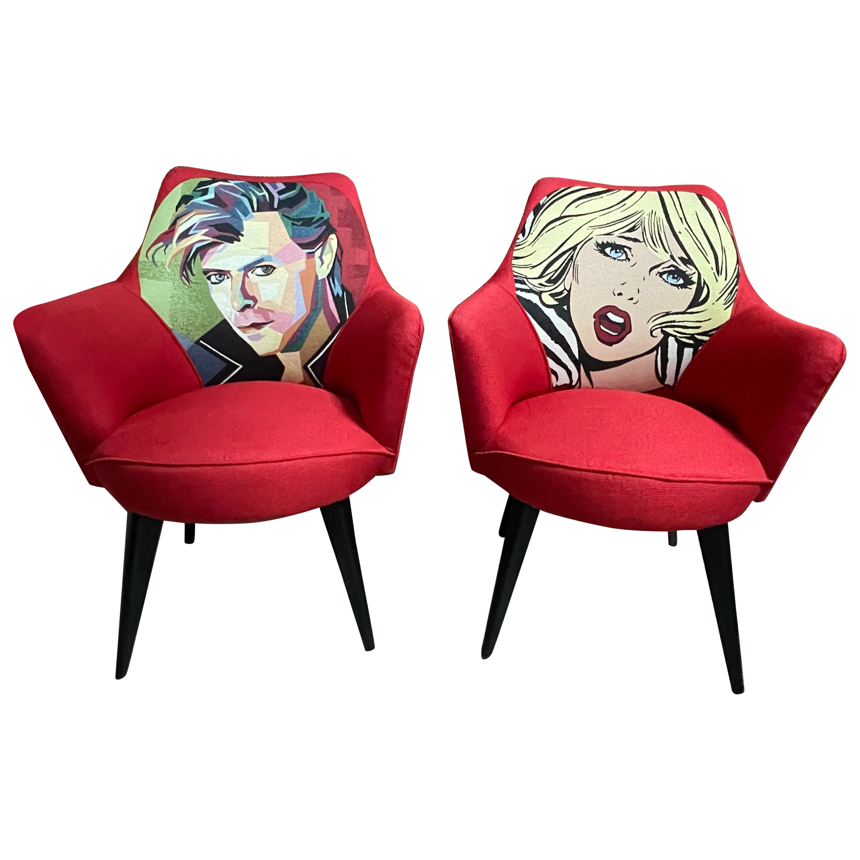 Pop-Art Armchairs, Italy, 1950 For Sale