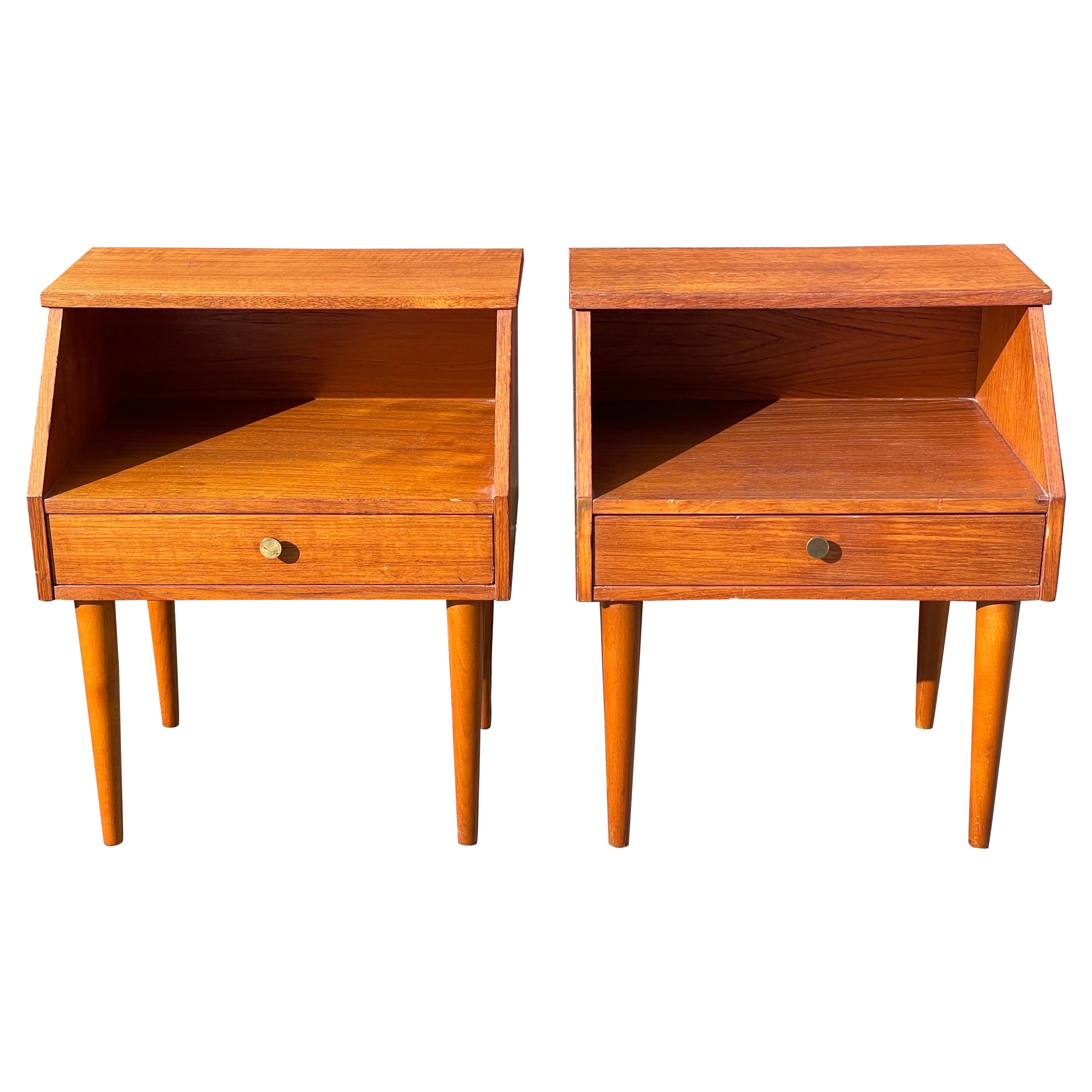 Beautiful Set of Classic Danish 1960s Teak Nightstands