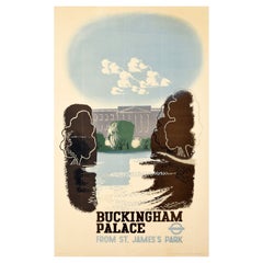 Original Vintage Londoner Transportplakat „Buckingham Palace“, McKnight Kauffer, Kunst
