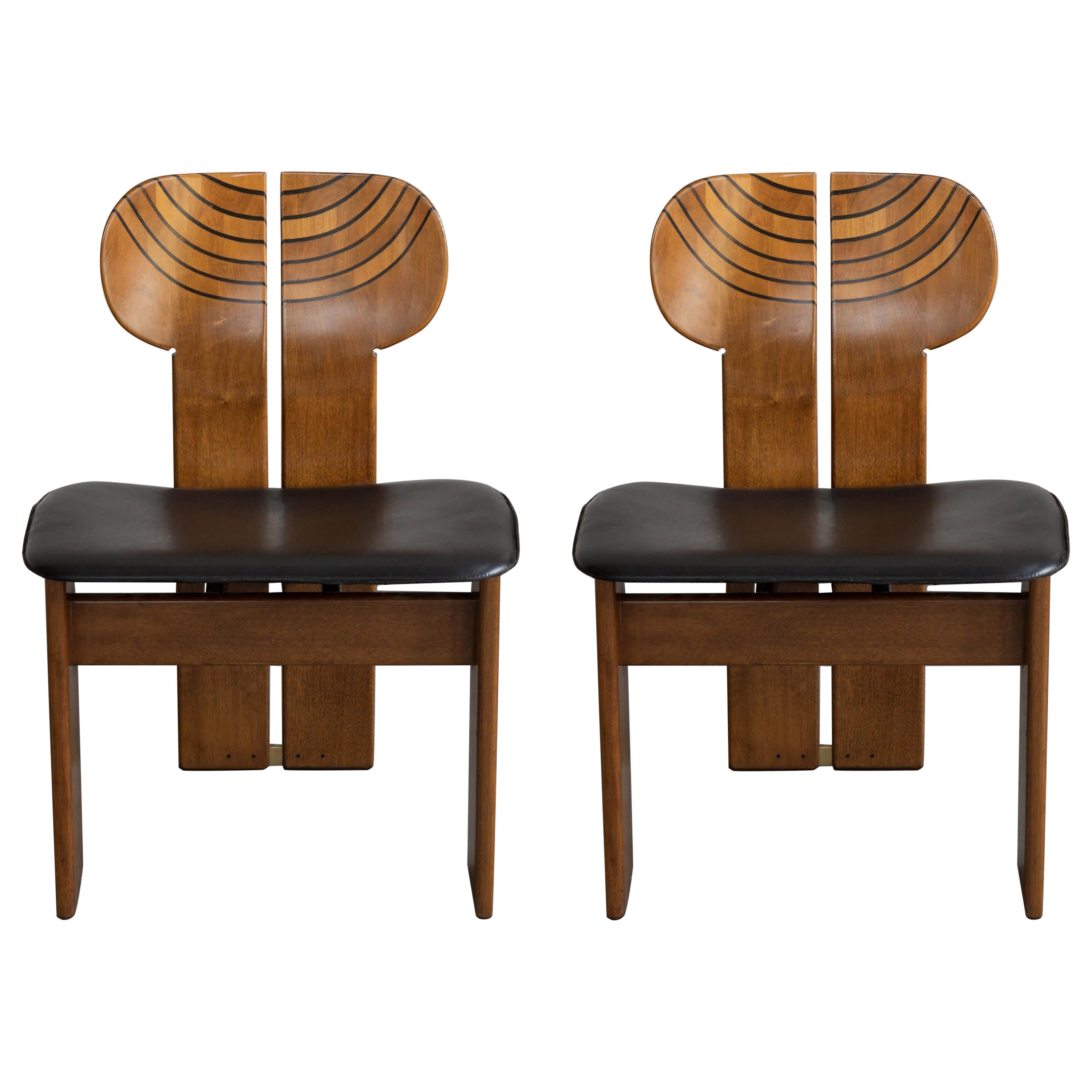 Afra & Tobia Scarpa "Africa" Dining Chairs for Maxalto, 1975, Set of 2