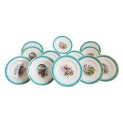 Minton Hand Painted Dinner Plates with Humming Birds and Parrots
