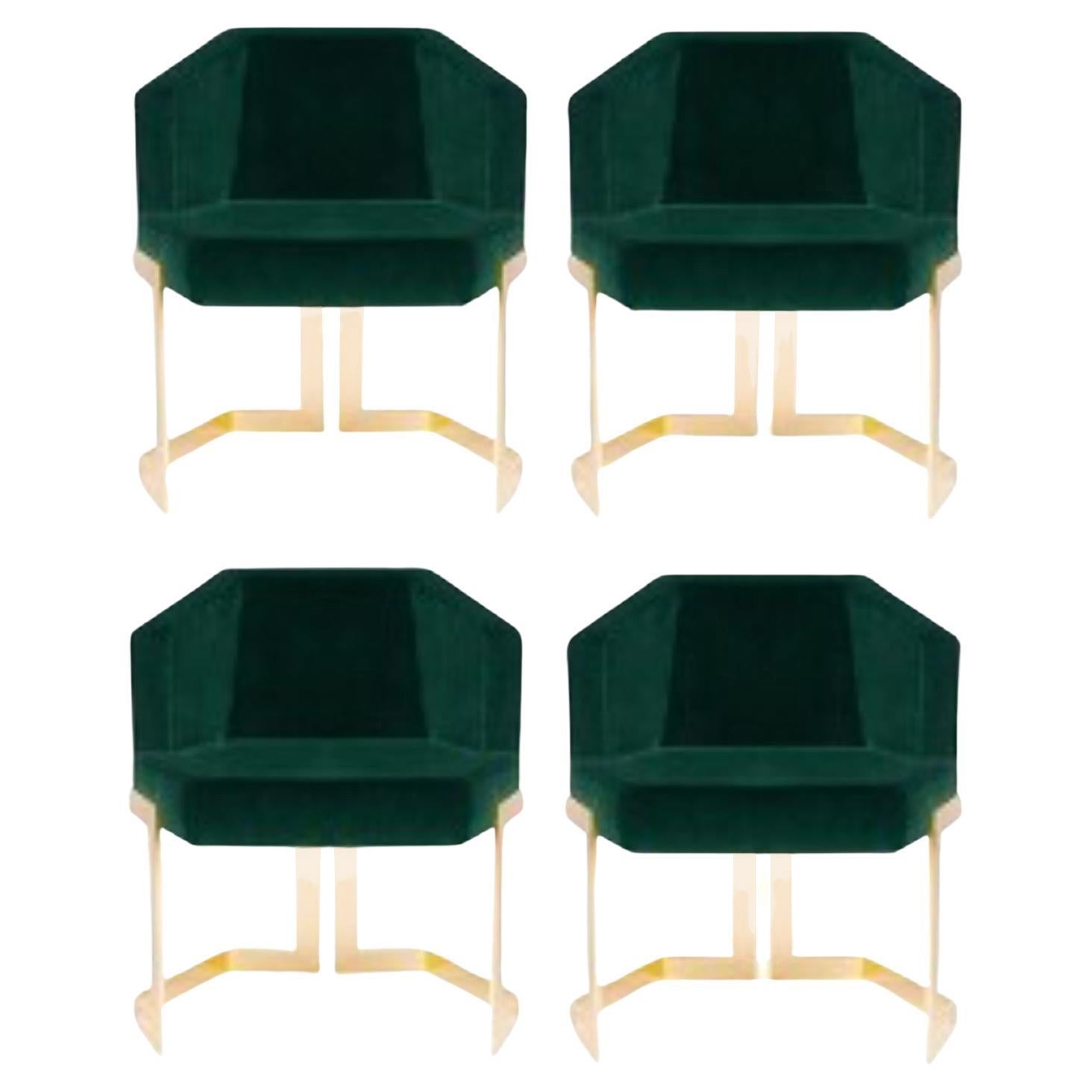 Set of 4 the Hive Dining Chairs, Royal Stranger