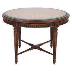 Vintage Louis XVI Style Caned Oval Accent Table