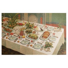 Original Antique Food Related / Cookery / Dining Print, circa 1890