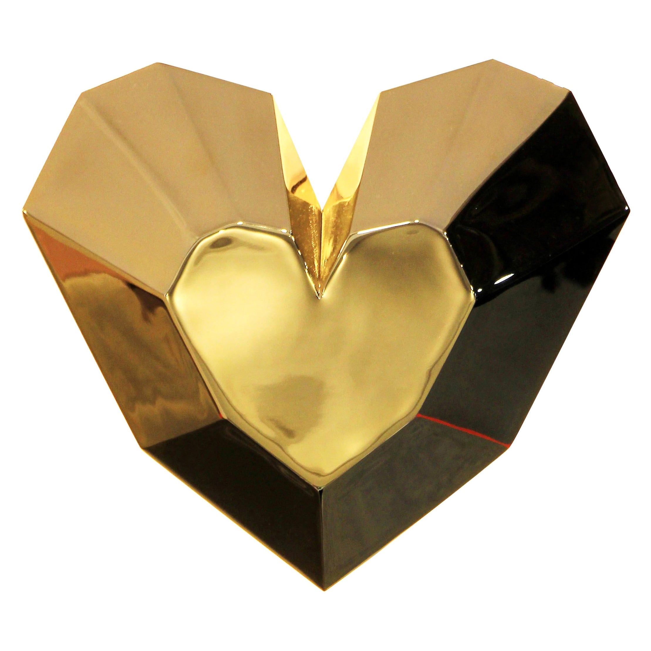 Brass Queen Heart Wall Lamp by Royal Stranger For Sale