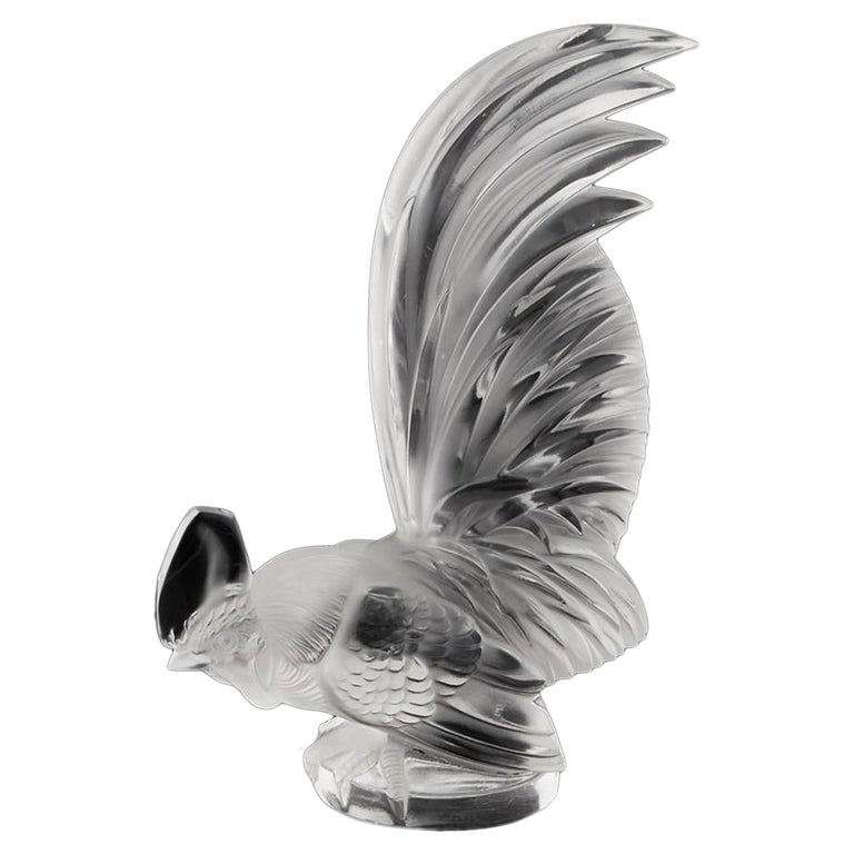 A Rene Lalique Frosted and Polished Coq Nain Car Mascot For Sale