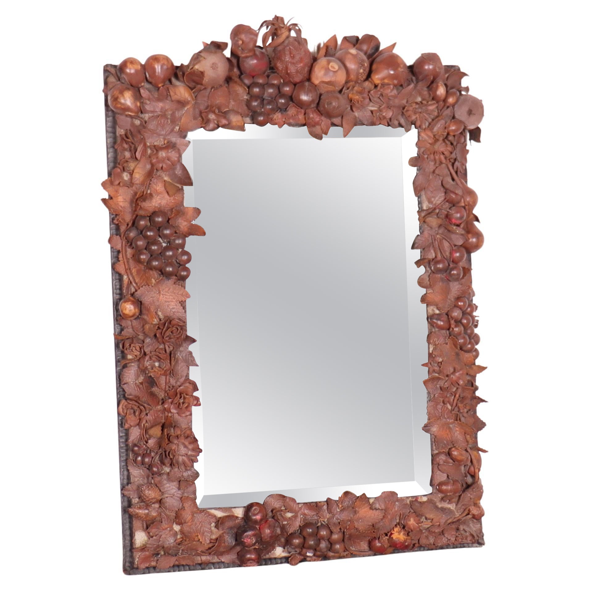 French Leather Mirror For Sale