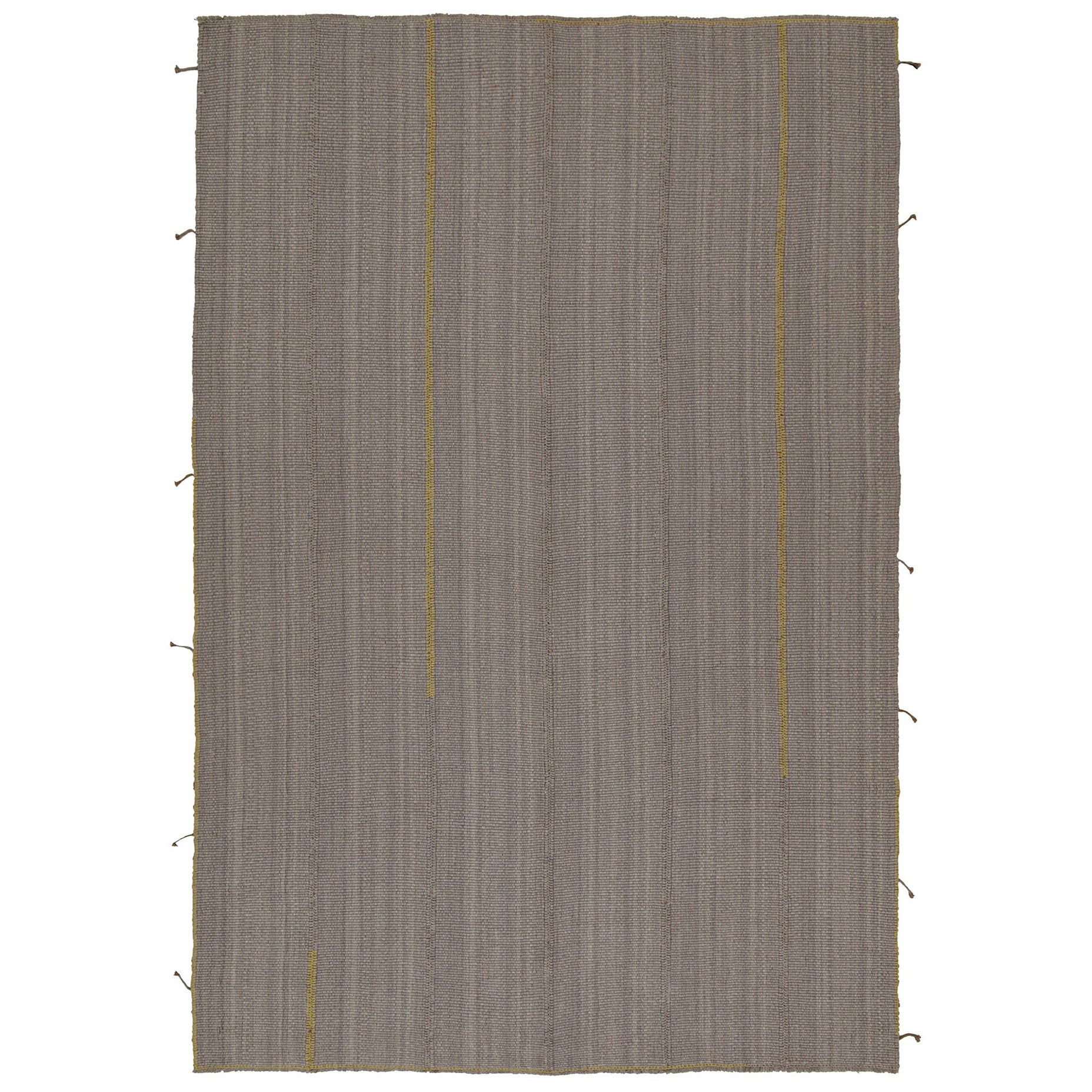 Rug & Kilim’s Contemporary Kilim Rug in Gray with Mustard and Brown Accents