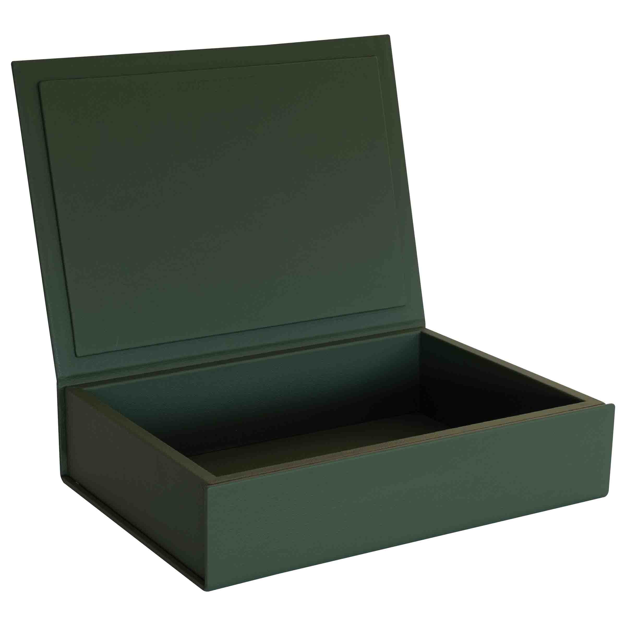 Scandinavian Leather Boxes for Storage, Cactus Green, Large For Sale