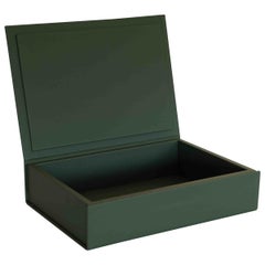 Boîtes de rangement en cuir scandinave vert cactus, grande taille