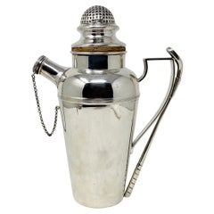 Estate Retro English Silver-Plated "Golf" Cocktail Shaker, circa 1940-1960