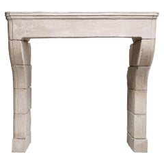 Antique French Fireplace  Countryside  Limestone 