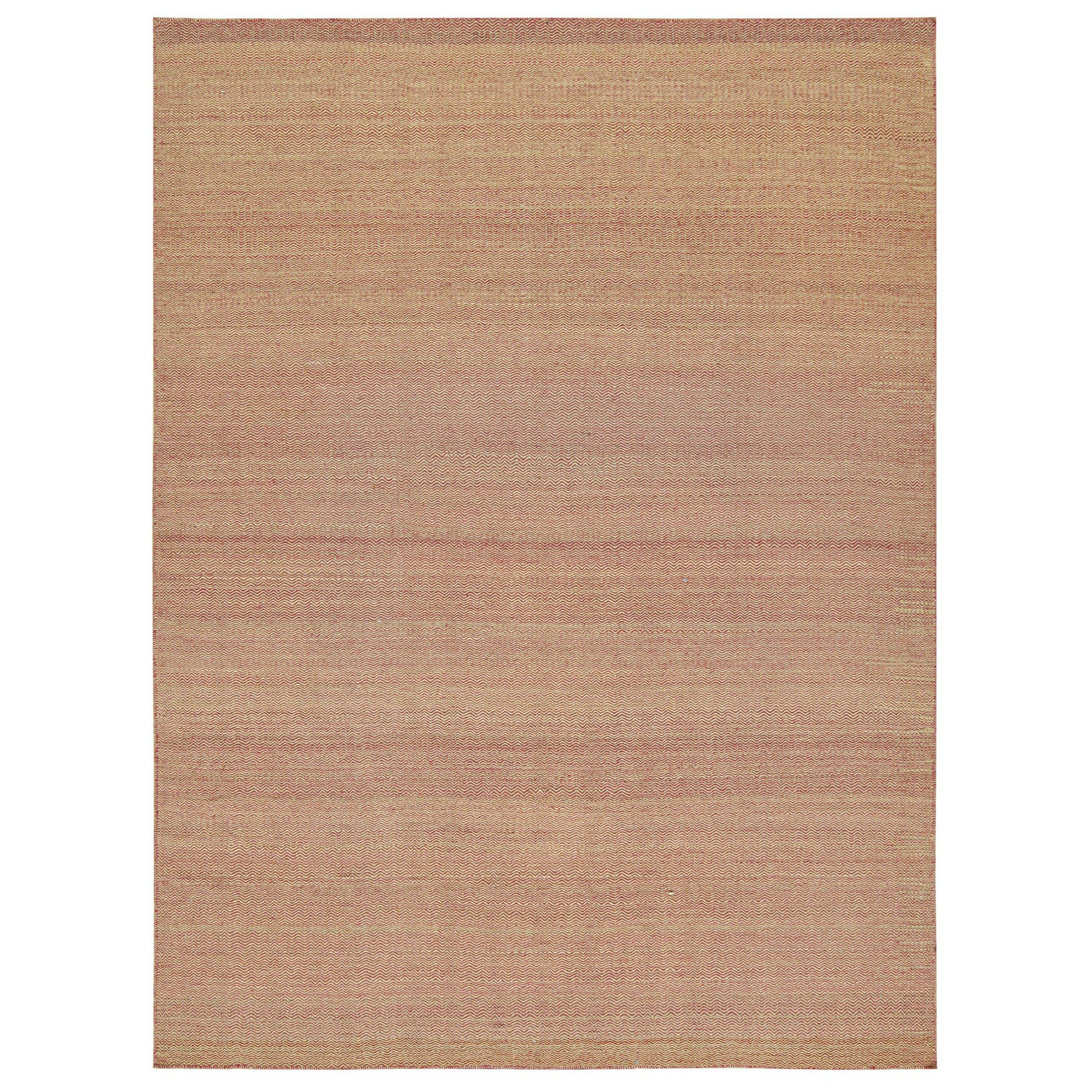 Rug & Kilim’s Contemporary Kilim Rug in Pink and Beige Chevrons For Sale